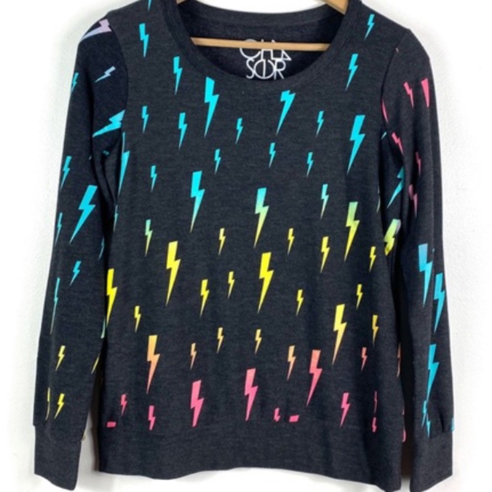 CHASER RAINBOW OMBRÉ LIGHTNING BOLT LONG SLEEVE